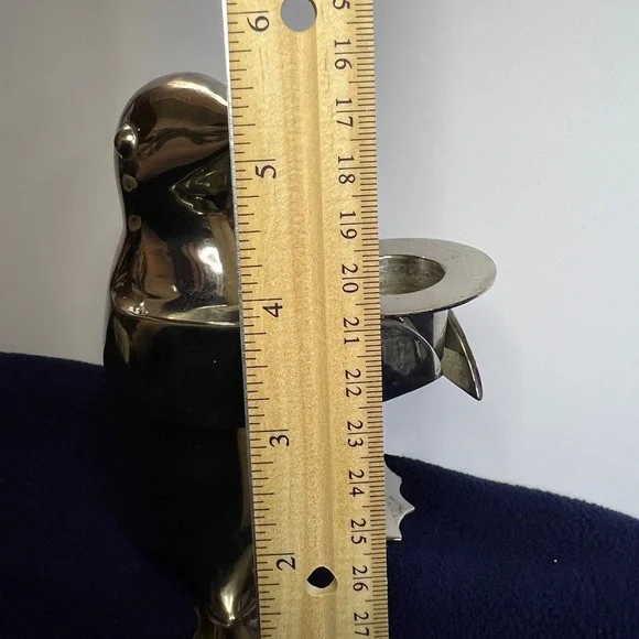 Vintage Restoration Hardware Penguin Candlestick With A Polished Silver Finish - Picture 8 of 10